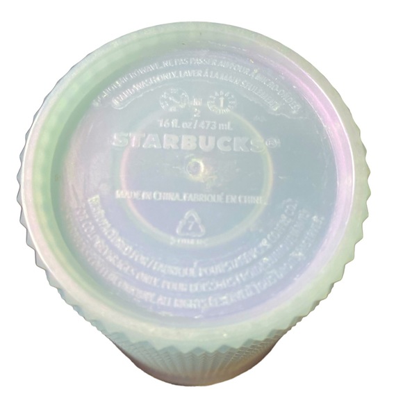 Authentic Starbucks 2021 Holiday Studded Icy White/Purple Tint Plastic Tumbler - Picture 6 of 7